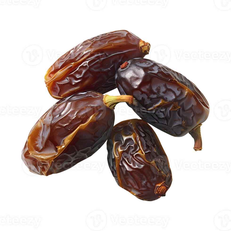 AI generated dates fruit isolated on a transparent background, PNG