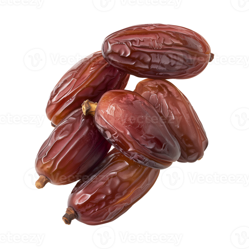 AI generated dates fruit isolated on a transparent background, PNG