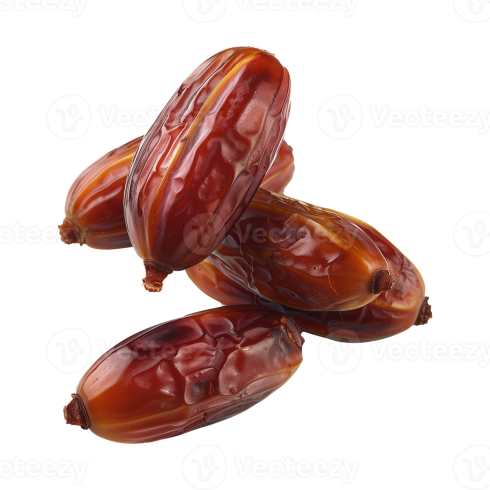 AI generated dates fruit isolated on a transparent background, PNG