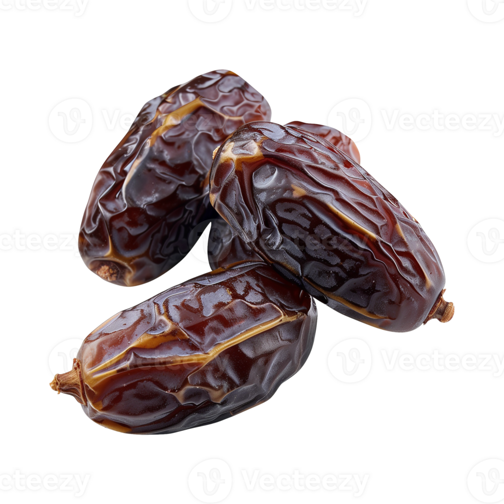 AI generated dates fruit isolated on a transparent background, PNG