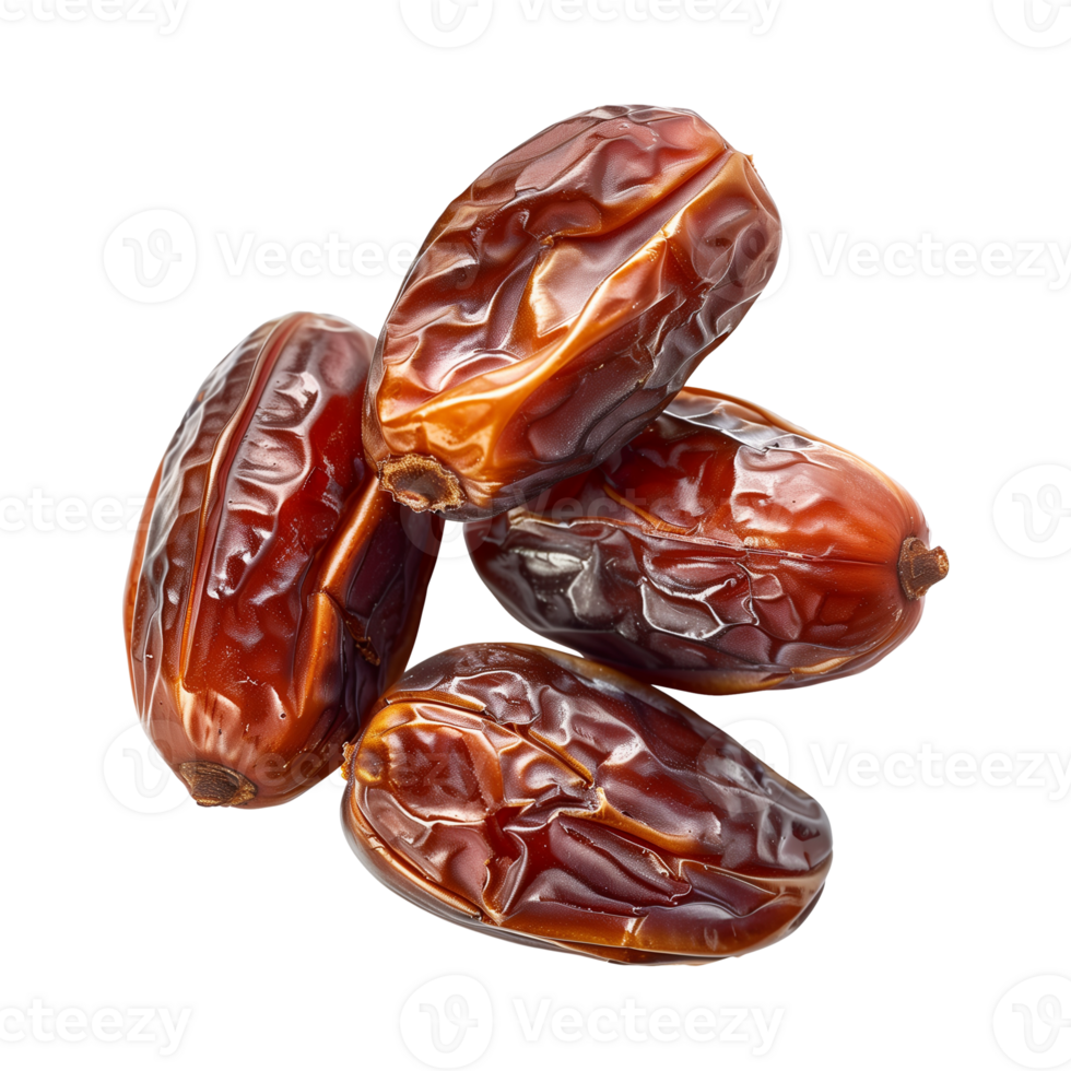 AI generated dates fruit isolated on a transparent background, PNG