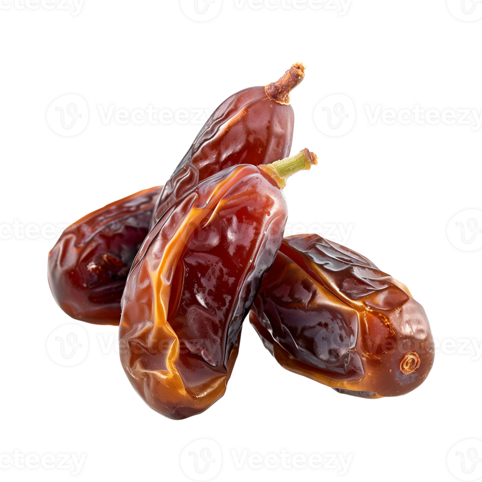 AI generated dates fruit isolated on a transparent background, PNG