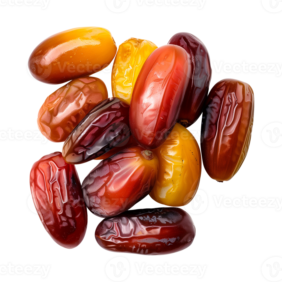 AI generated dates fruit isolated on a transparent background, PNG