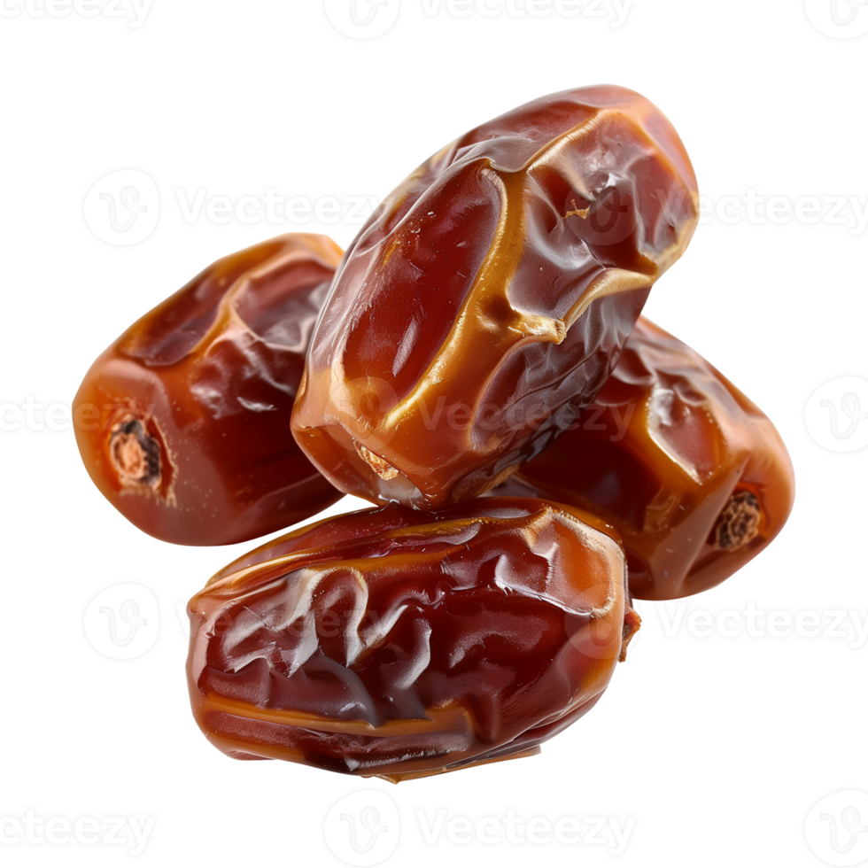 AI generated dates fruit isolated on a transparent background, PNG