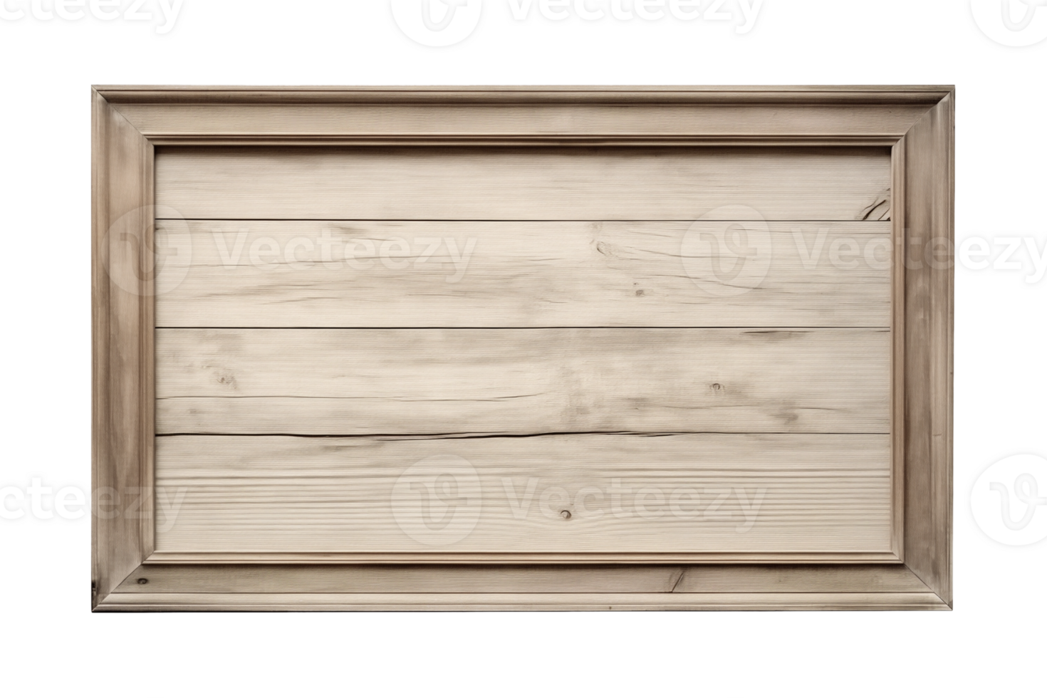 AI generated a rectangular wooden signboard, plate, plank, frame isolated on a transparent background, PNG