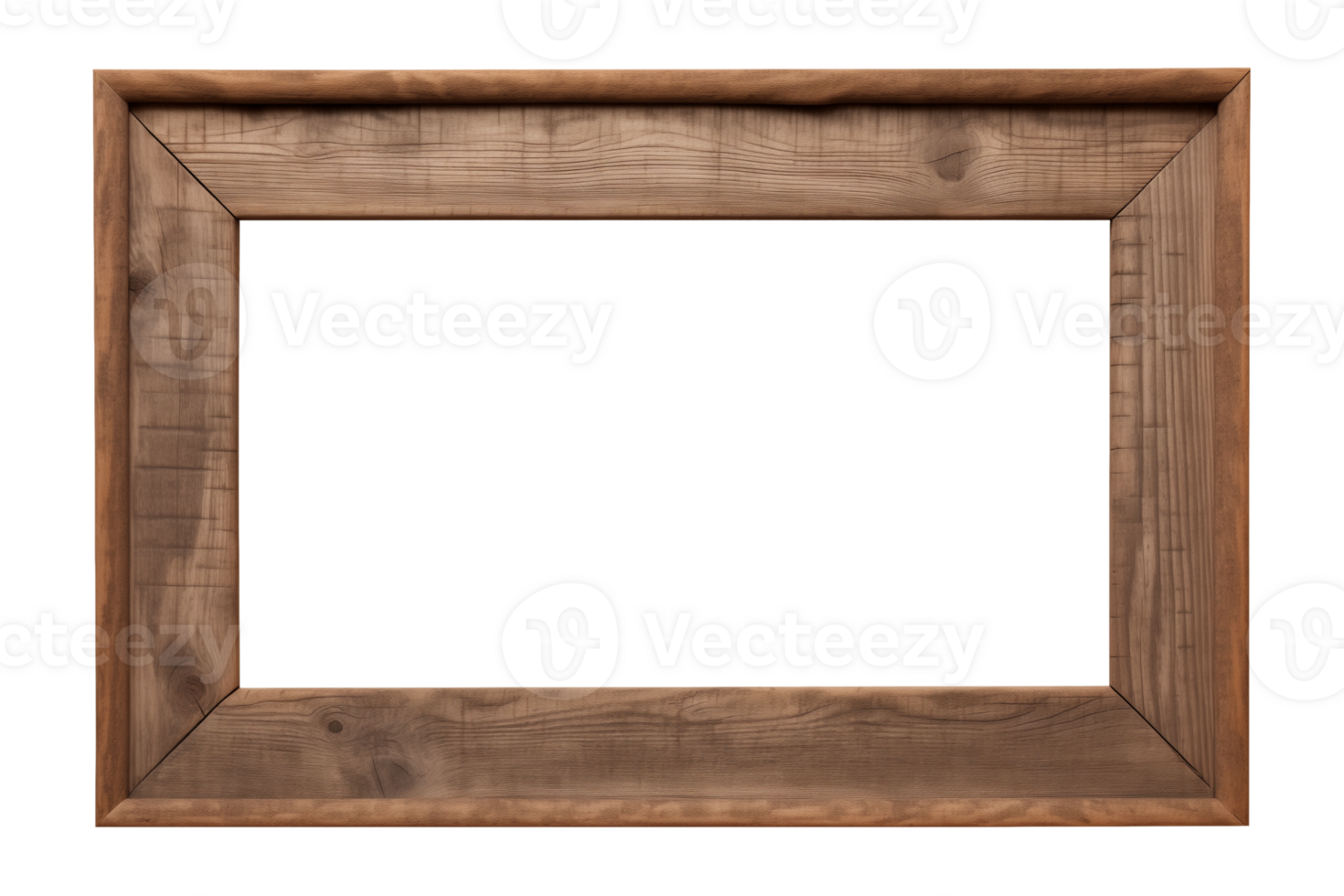 ai genererad ett gammal trä- rektangulär ram isolerat på en transparent bakgrund, png