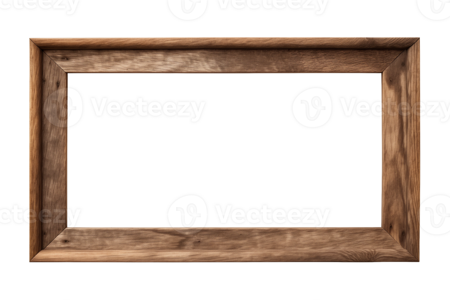 ai genererad ett gammal trä- rektangulär ram isolerat på en transparent bakgrund, png