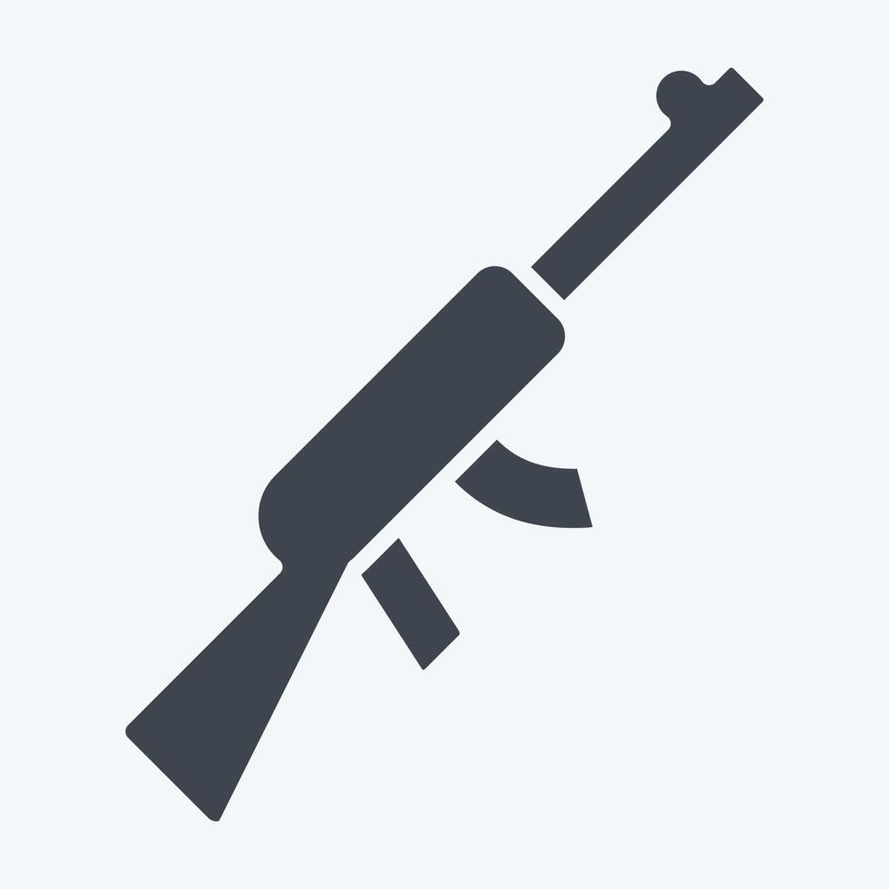 Icon Rifle Gun. related to Military And Army symbol. glyph style. simple design illustration vector