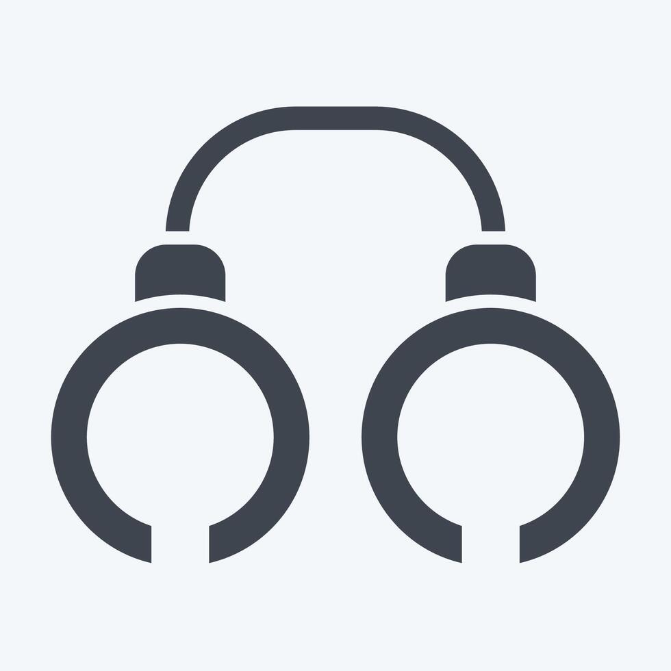 Icon Handcuff. related to Military And Army symbol. glyph style. simple design illustration vector