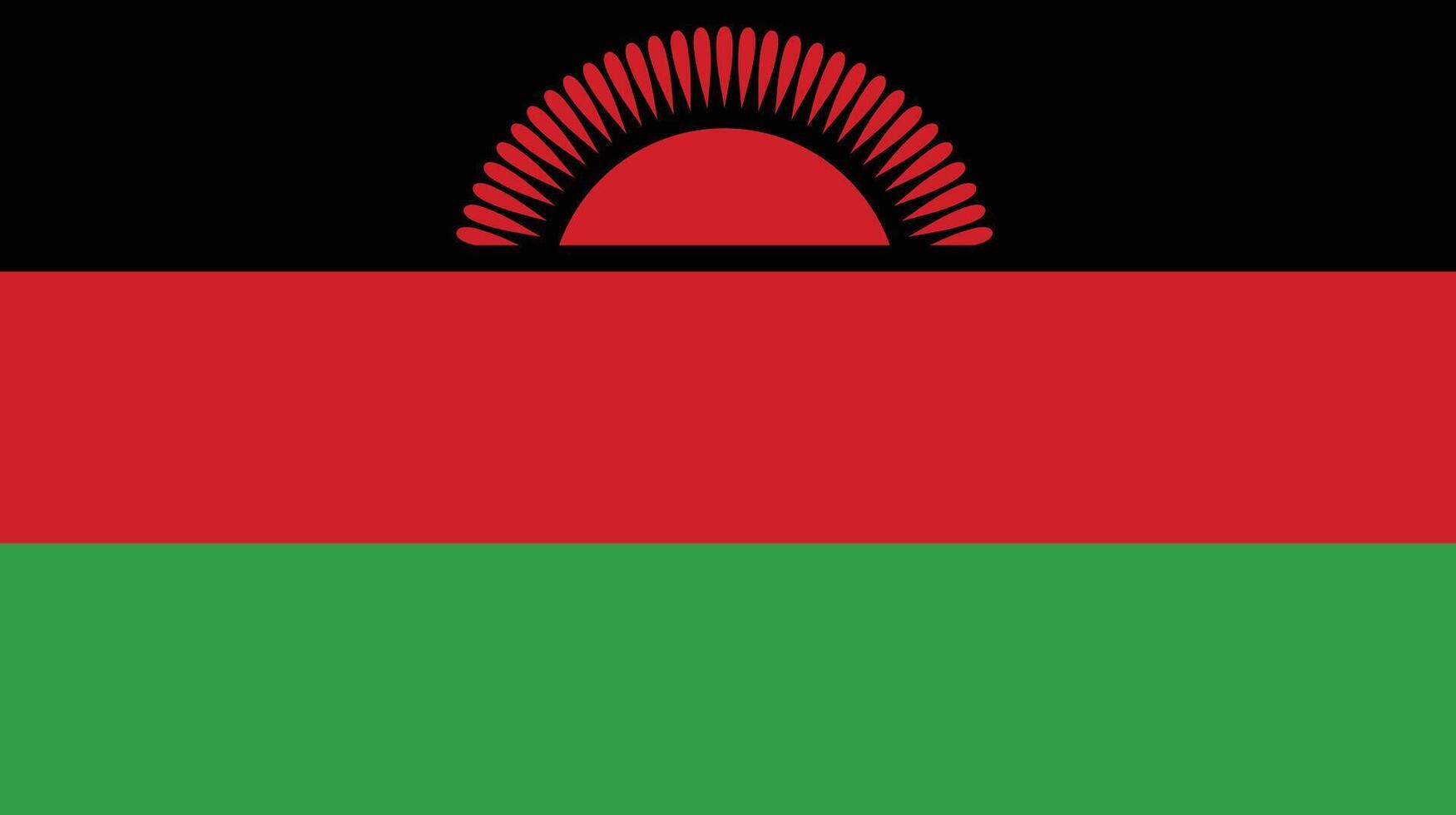 Flat Illustration of the Malawi national flag. Malawi flag design. vector