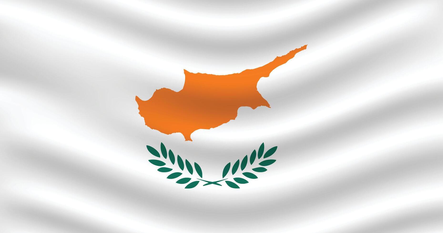 Flat Illustration of Cyprus national flag. Cyprus flag design. Cyprus Wave flag. vector