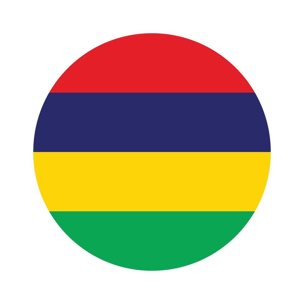 Mauritius national flag vector icon design. Mauritius circle flag. Round of Mauritius flag