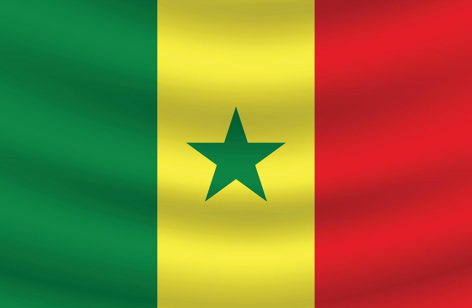 Flat Illustration of Senegal national flag. Senegal flag design. Senegal Wave flag. vector