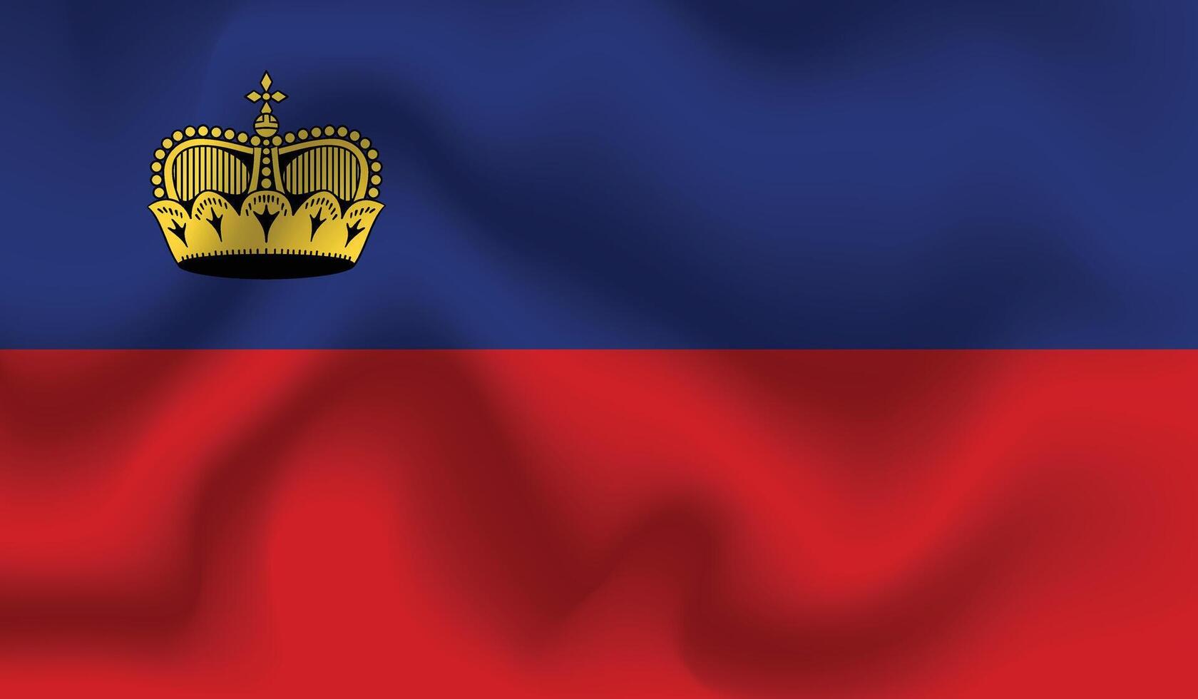 Flat Illustration of Liechtenstein national flag. Liechtenstein flag design. Liechtenstein Wave flag. vector