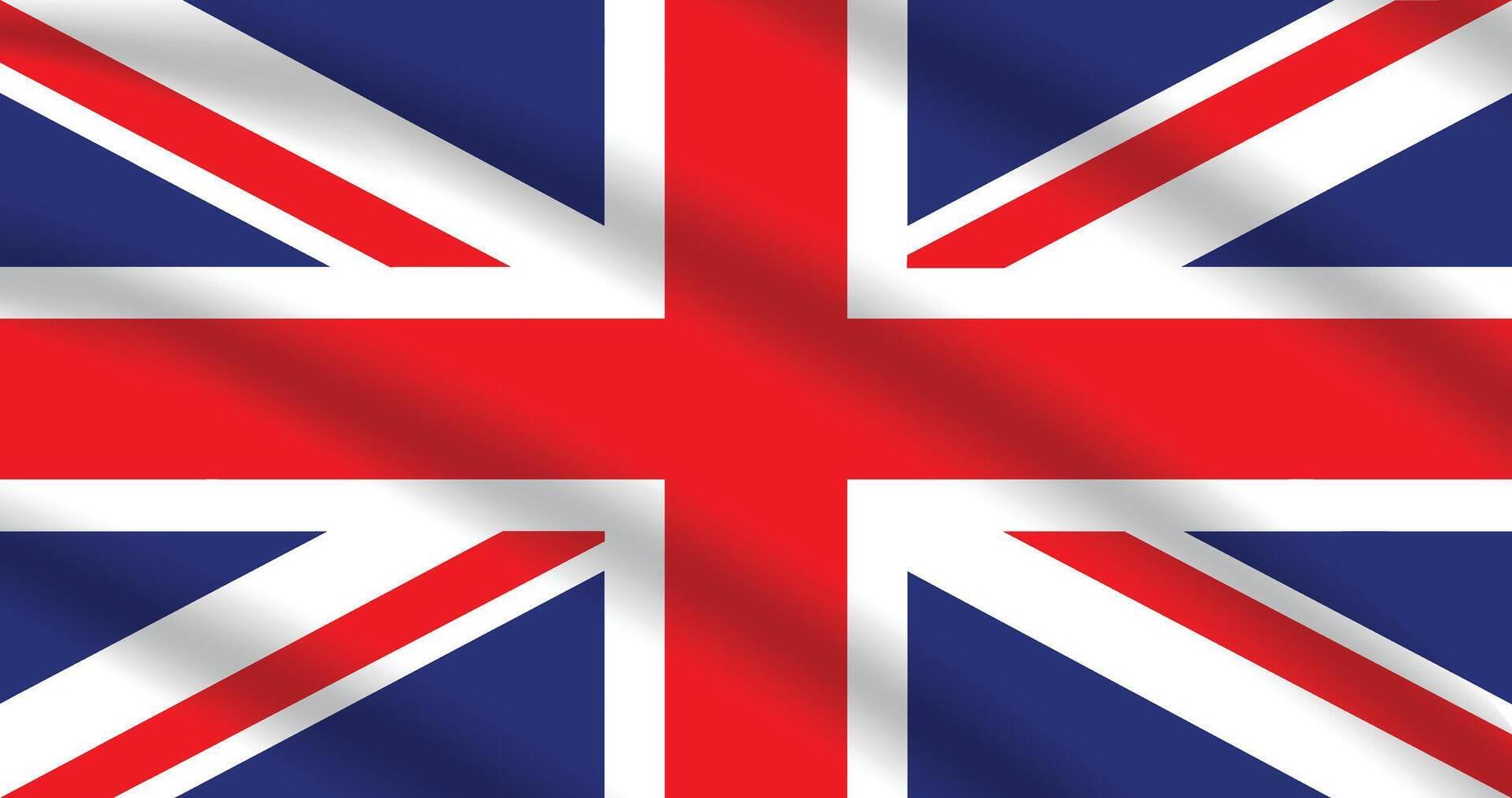 Flat Illustration of the United Kingdom flag. United Kingdom flag design. United Kingdom Wave flag. vector