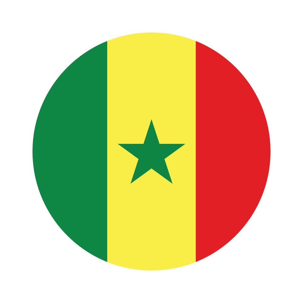 Senegal nacional bandera vector icono diseño. Senegal circulo bandera. redondo de Senegal bandera.