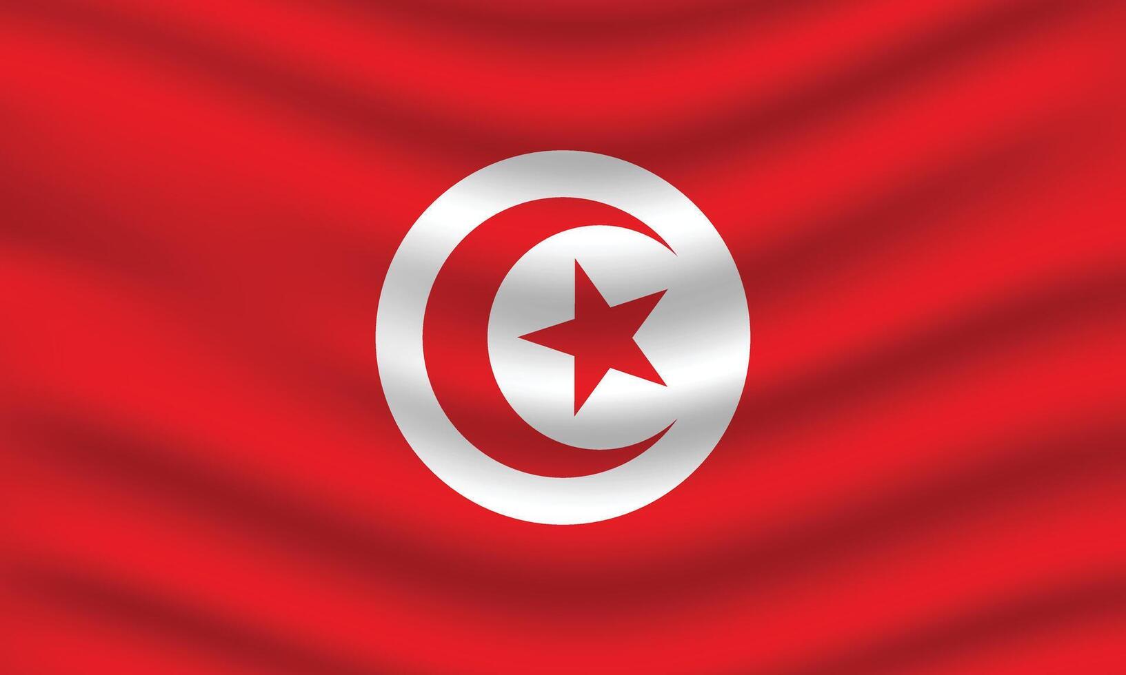 Flat Illustration of Tunisia national flag. Tunisia flag design. Tunisia Wave flag. vector