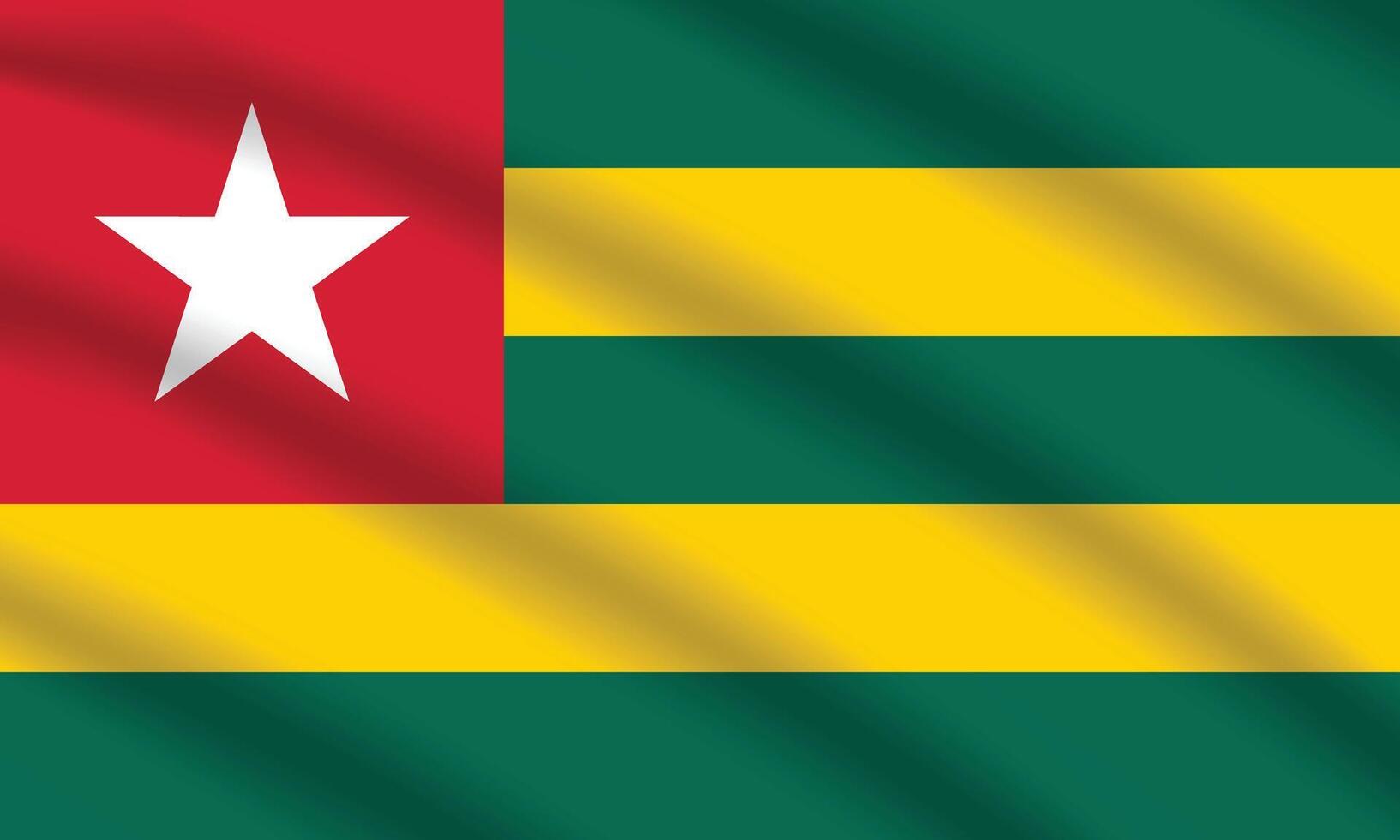 Flat Illustration of the Togo national flag. Togo flag design. Togo Wave flag. vector