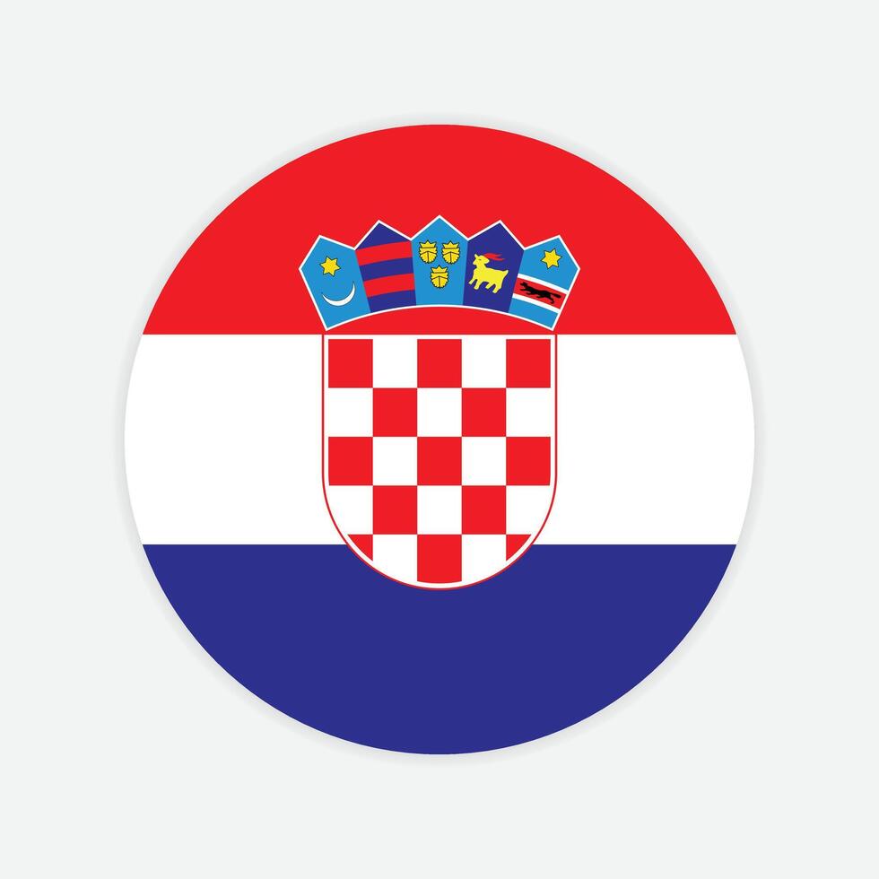 Croatia national flag vector icon design. Croatia circle flag. Round of Croatia flag.