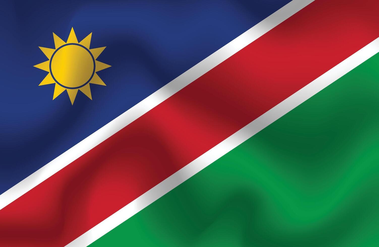 Flat Illustration of Namibia national flag. Namibia flag design. Namibia Wave flag. vector