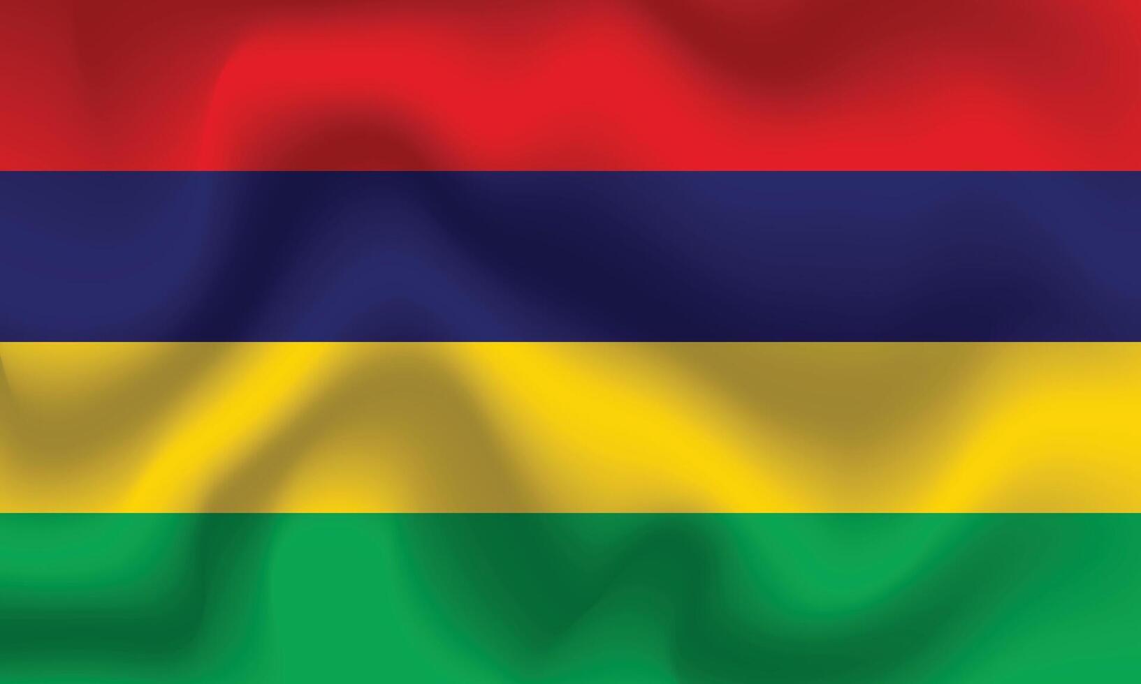 Flat Illustration of Mauritius national flag. Mauritius flag design. Mauritius Wave flag. vector