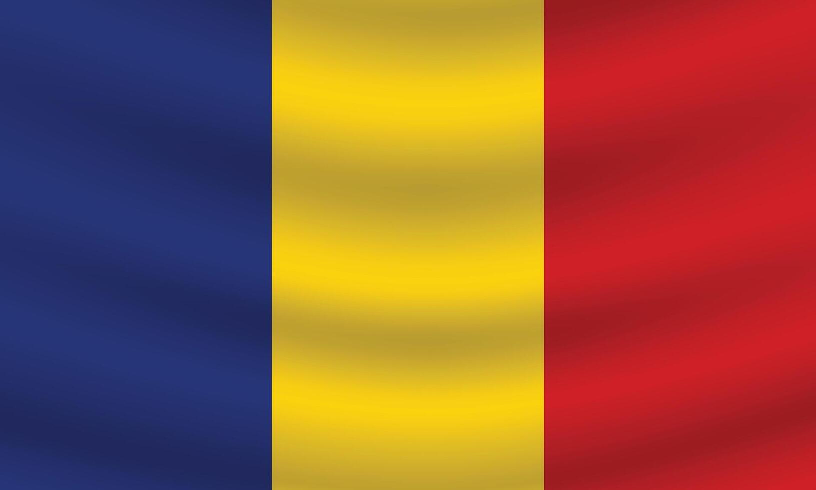 Flat Illustration of Romania national flag. Romania flag design. Romania Wave flag. vector