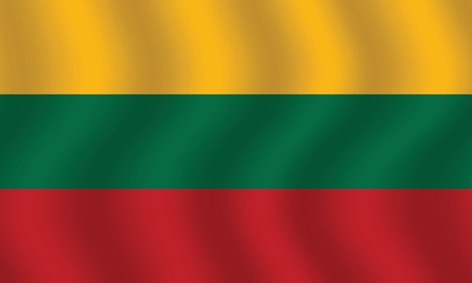 Flat Illustration of Lithuania national flag. Lithuania flag design. Lithuania Wave flag. vector