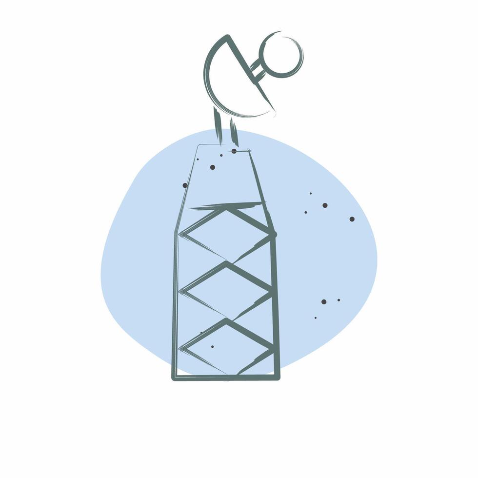 Icon Signal Tower. related to Military And Army symbol. Color Spot Style. simple design illustration vector