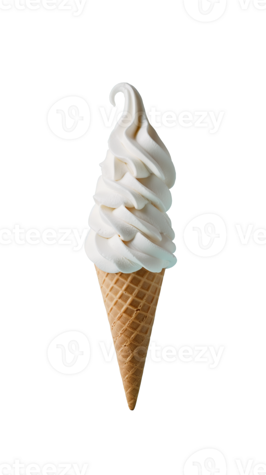 AI generated white ice cream cone with transparent background png