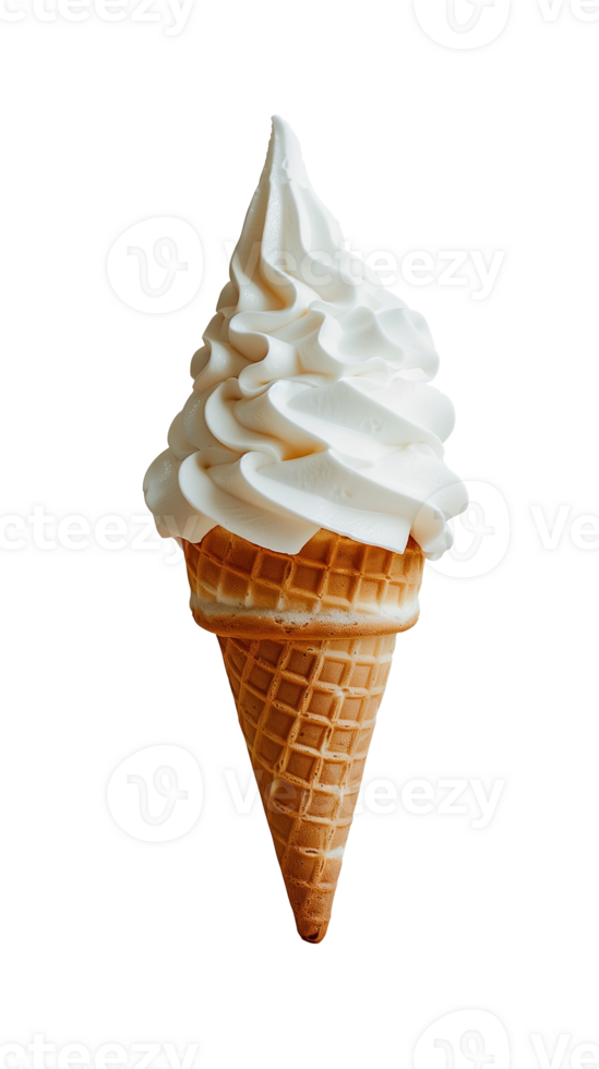 AI generated white ice cream cone with transparent background png