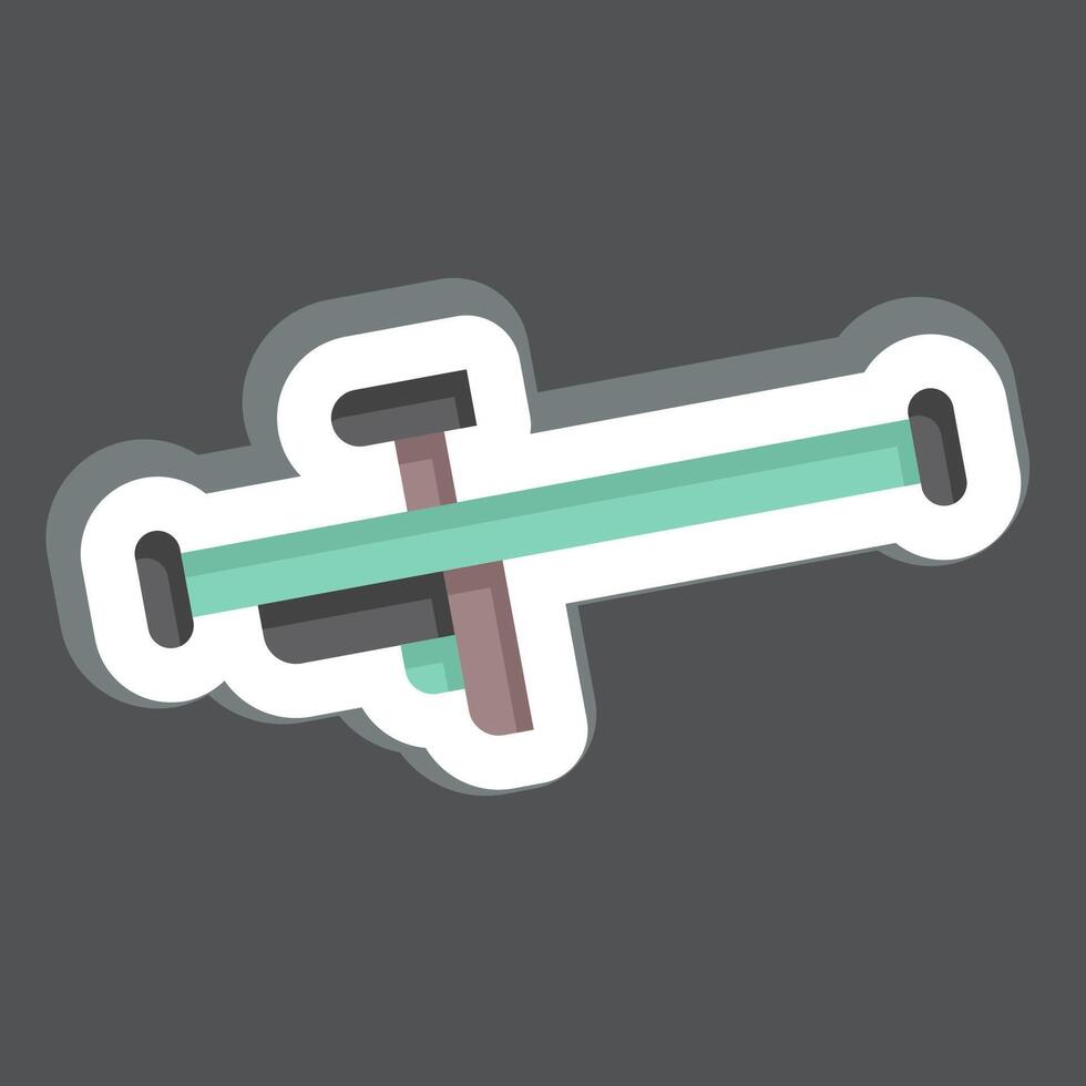 Sticker Weapon. related to Military And Army symbol. simple design illustration vector