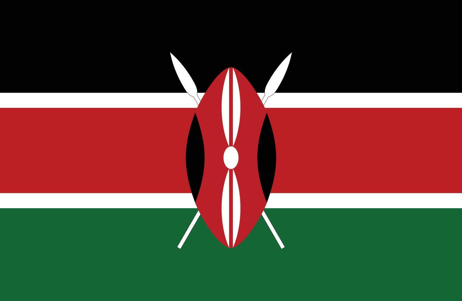 Flat Illustration of Kenya national flag. Kenya flag design. vector