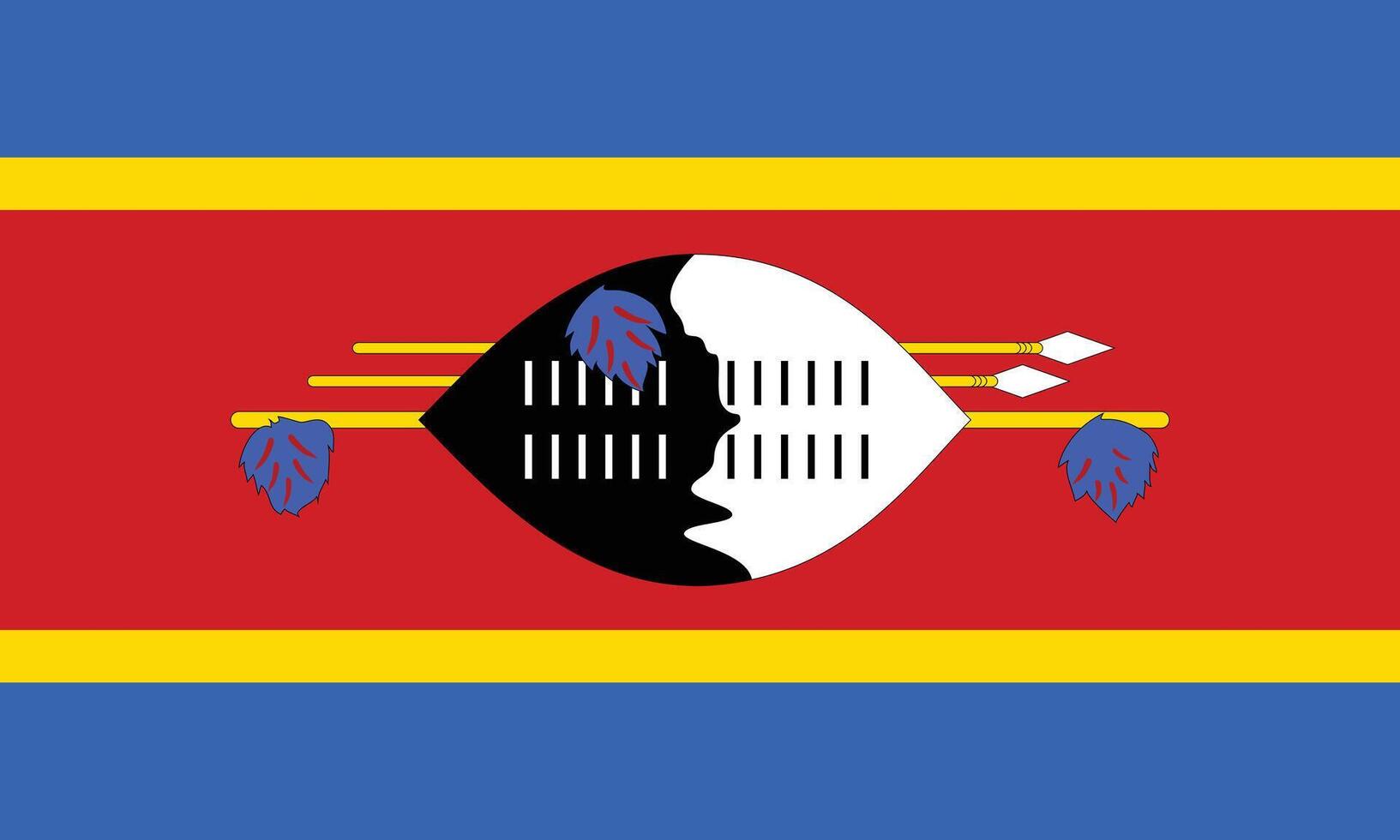 Flat Illustration of the Eswatini flag. Eswatini national flag design. vector