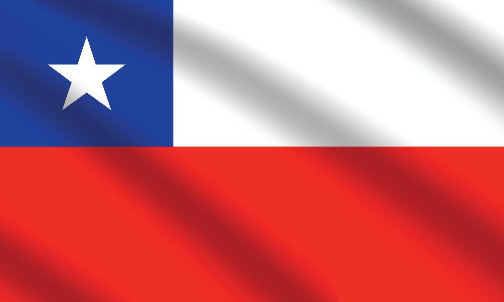 plano ilustración de Chile bandera. Chile nacional bandera diseño. Chile ola bandera. vector