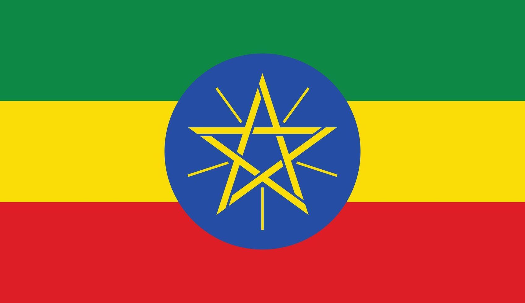 Flat Illustration of Ethiopia national flag. Ethiopia flag design. vector