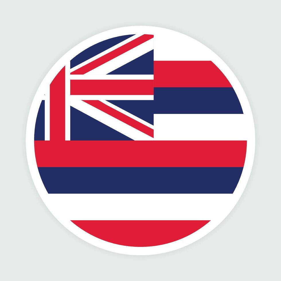 Hawaii state flag vector icon design. Hawaii state circle flag. Round of Hawaii flag.