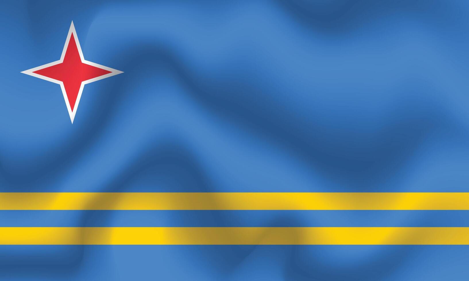Flat Illustration of Aruba flag. Aruba national flag design. Aruba wave flag. vector