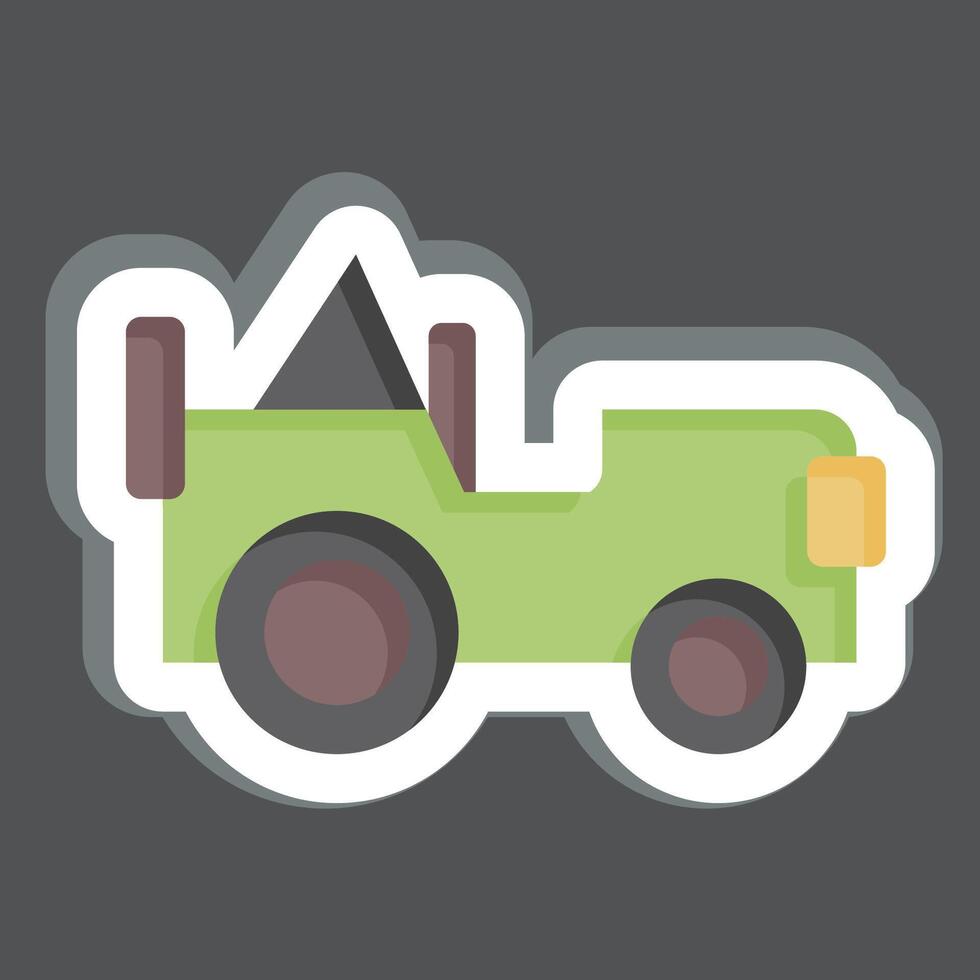 Sticker Army Jeep. related to Military And Army symbol. simple design illustration vector