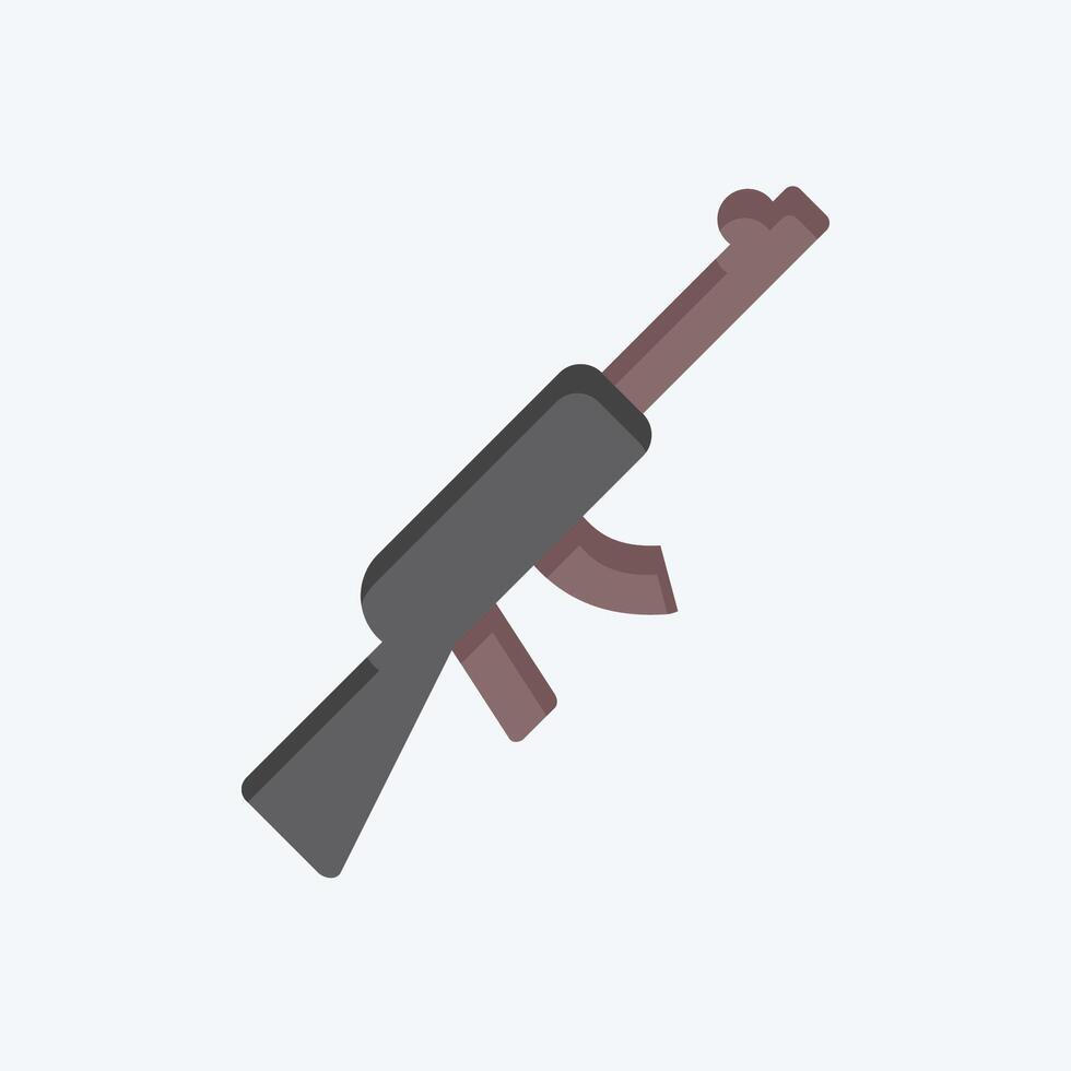 Icon Rifle Gun. related to Military And Army symbol. flat style. simple design illustration vector