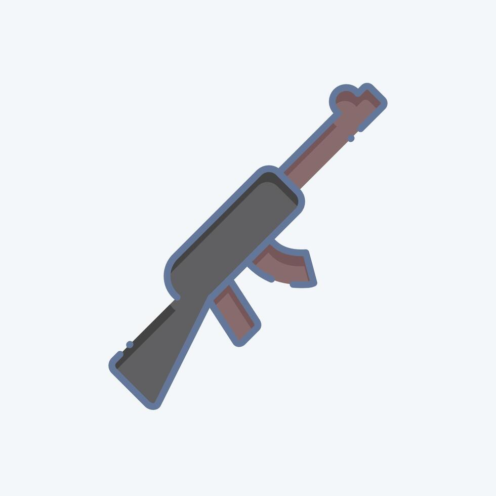 icono rifle pistola. relacionado a militar y Ejército símbolo. garabatear estilo. sencillo diseño ilustración vector