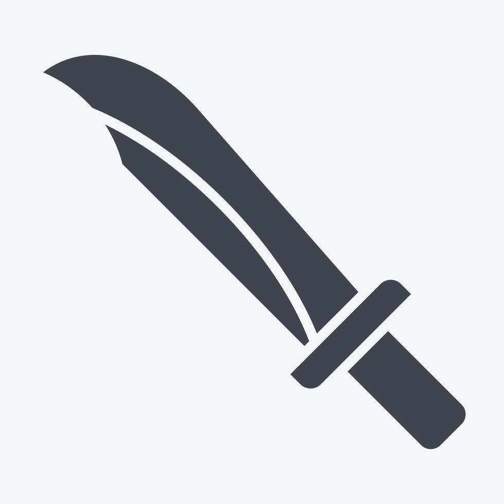 icono cuchillo. relacionado a militar y Ejército símbolo. glifo estilo. sencillo diseño ilustración vector