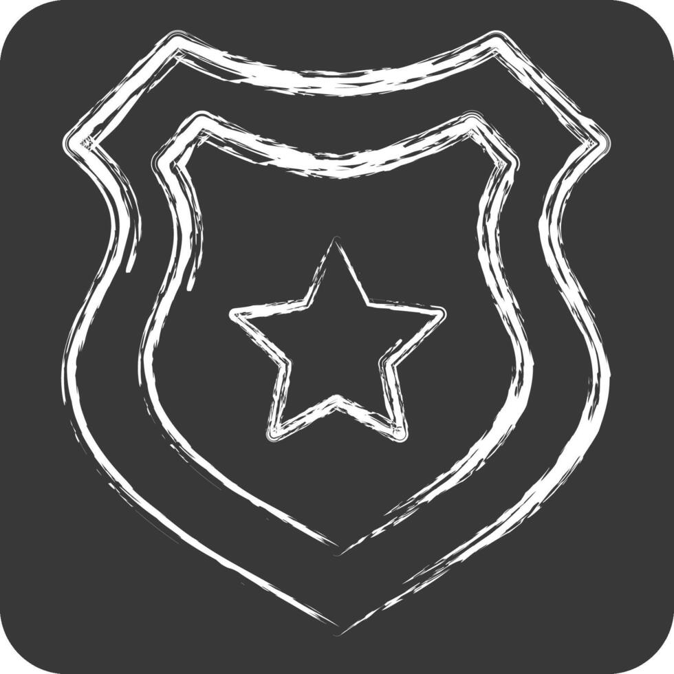 Icon Protection Shield. related to Military And Army symbol. chalk Style. simple design illustration vector