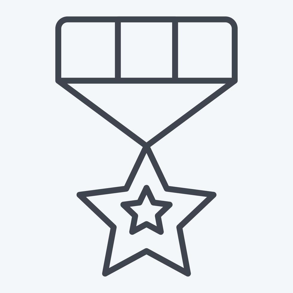 Icon Rank Badge. related to Military And Army symbol. line style. simple design illustration vector