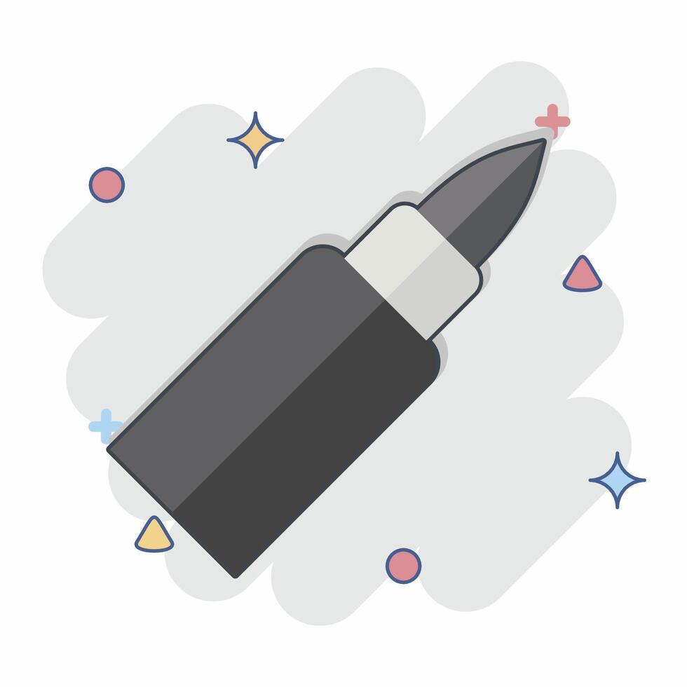 Icon Bullet. related to Military And Army symbol. comic style. simple design illustration vector