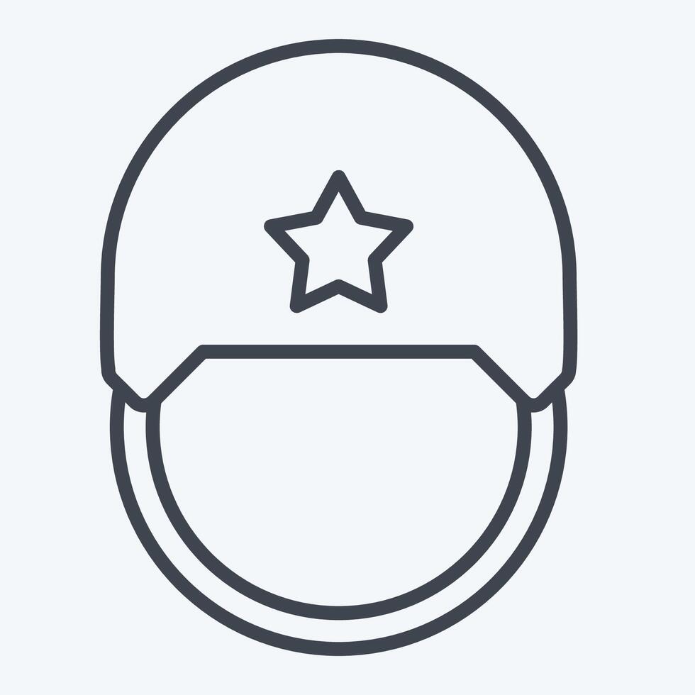 Icon Army Helmet. related to Military And Army symbol. line style. simple design illustration vector