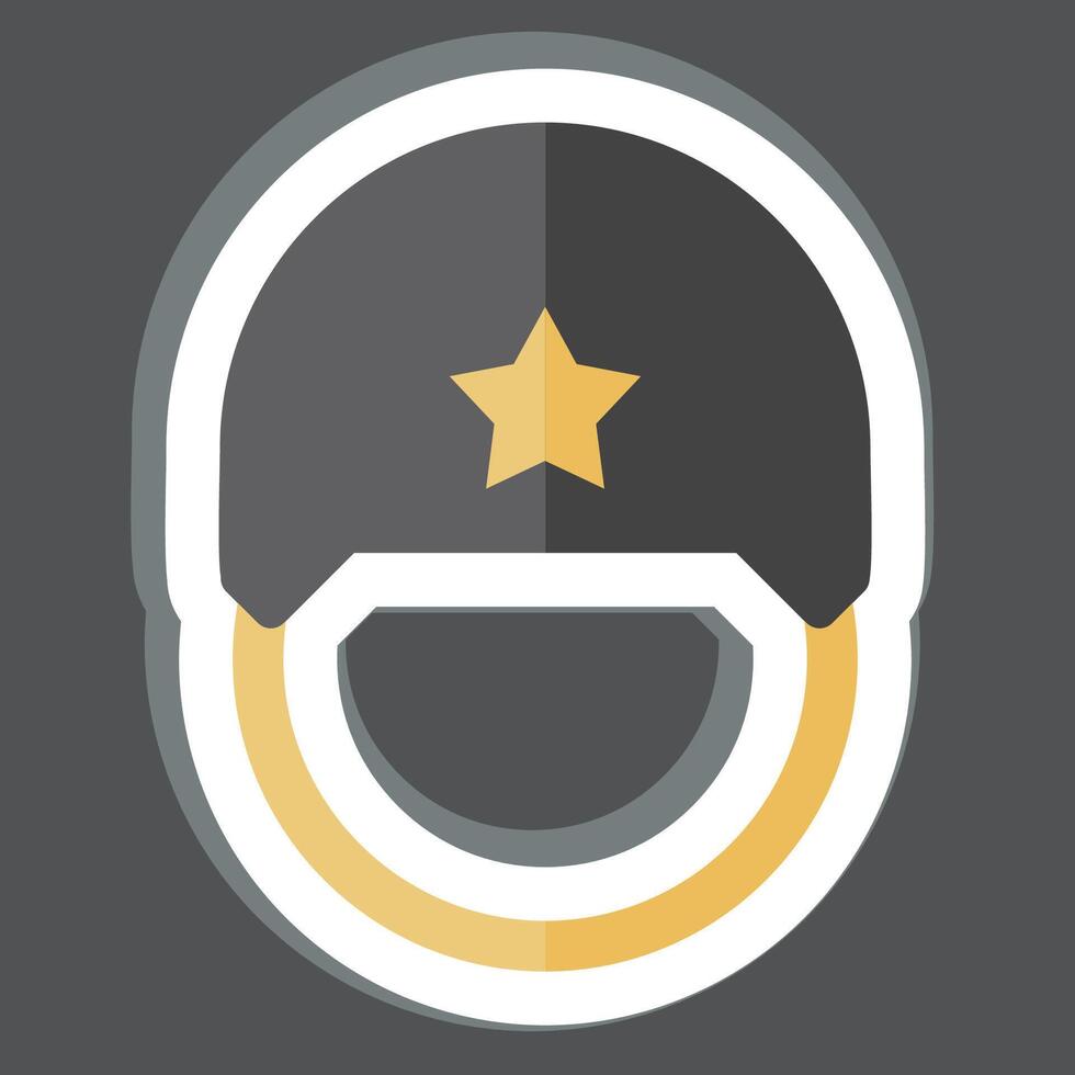 Sticker Army Helmet. related to Military And Army symbol. simple design illustration vector
