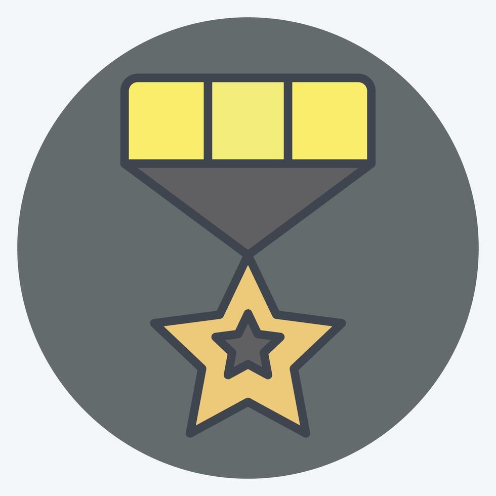 Icon Rank Badge. related to Military And Army symbol. color mate style. simple design illustration vector