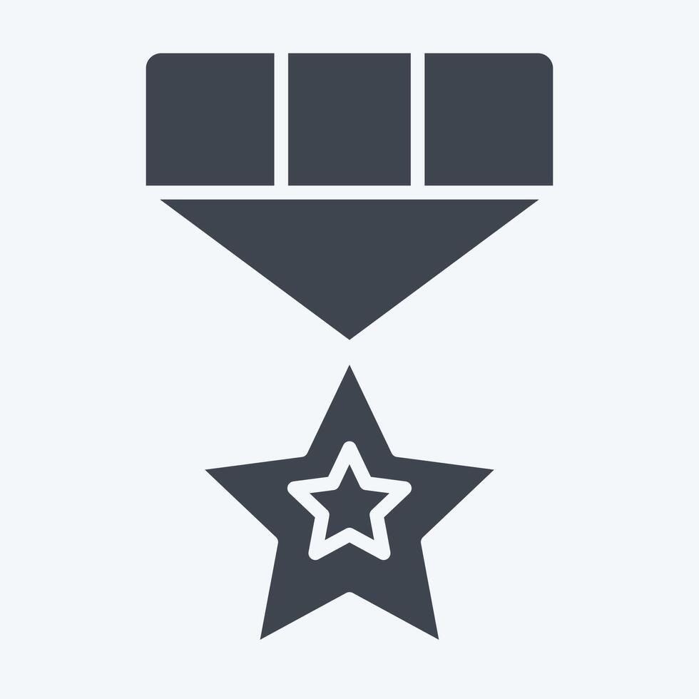 Icon Rank Badge. related to Military And Army symbol. glyph style. simple design illustration vector