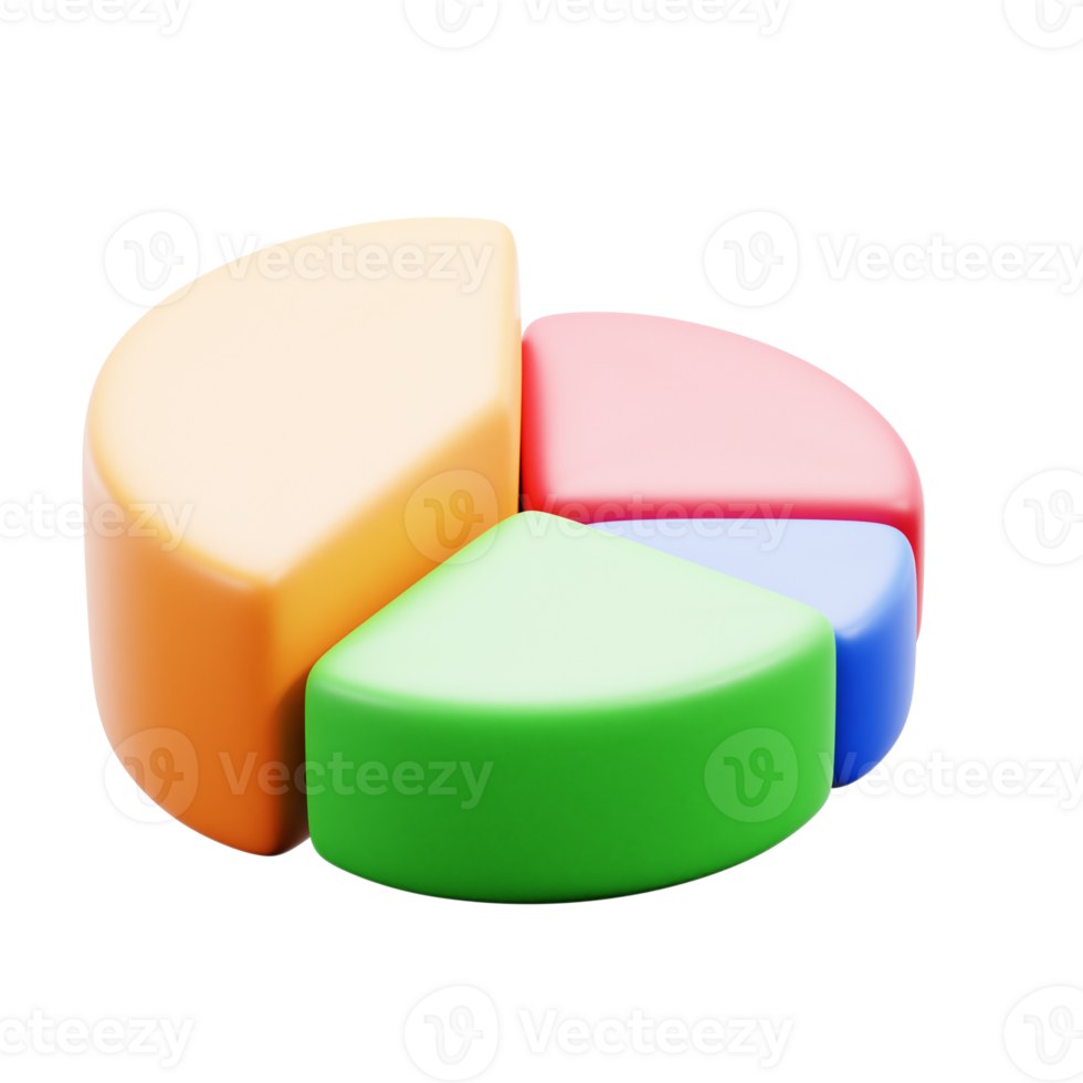 a pie chart with four different colored pieces png