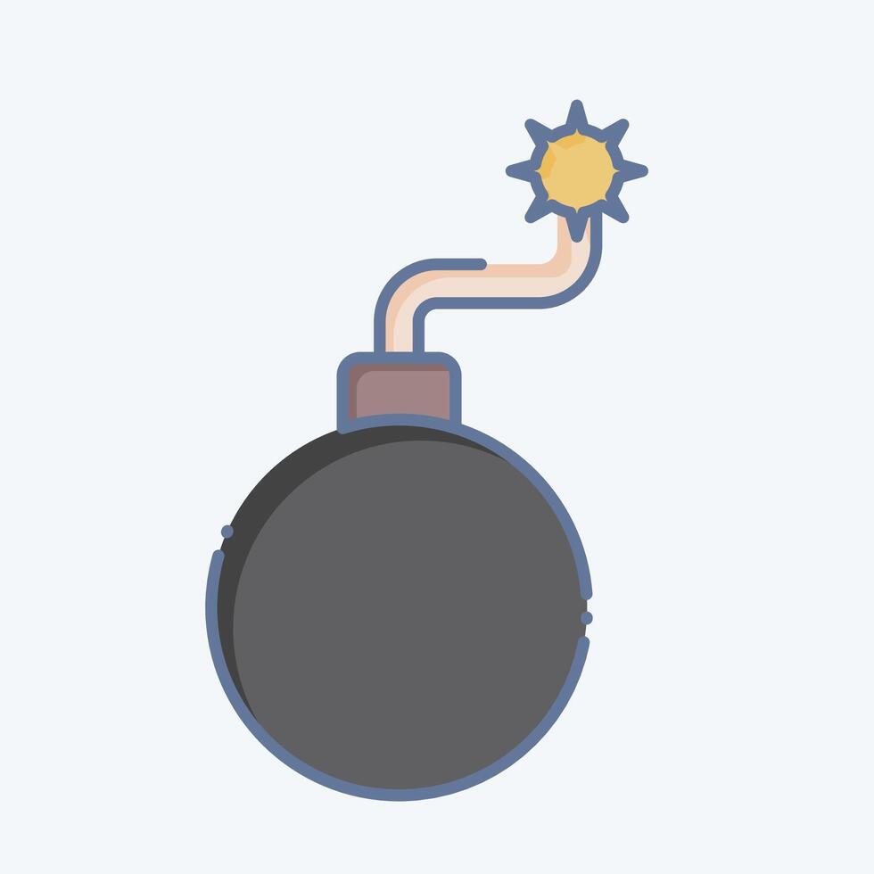 icono bomba. relacionado a militar y Ejército símbolo. garabatear estilo. sencillo diseño ilustración vector